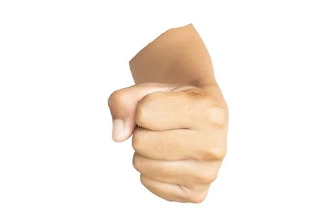 Man's hands making gestures isolated white background Stock Photos