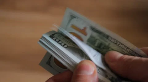 Man's hands with money Stock Footage 60766920