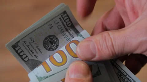 Man's hands with money Stock Footage 60767104