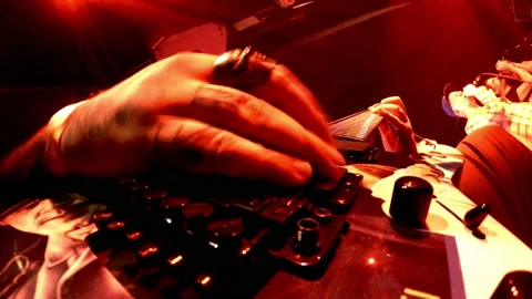 Man's hands playing a guitar during a concert live performance Stock Footage 238747858