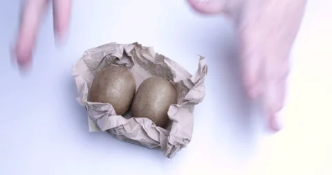 A man's hands put fruit on a table 스톡 동영상 127383178