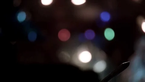 Man's hands scrolling tablet night tilt down Stock Footage 69271656