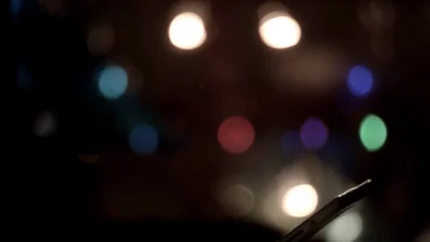 Man's hands scrolling tablet night tilt down Video stock 69272955