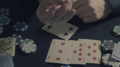 Man's hands showing tricks with playing cards Video stock 73131740