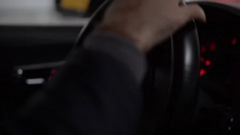 A man's hands turns the steering wheel in the car 스톡 동영상 126993415