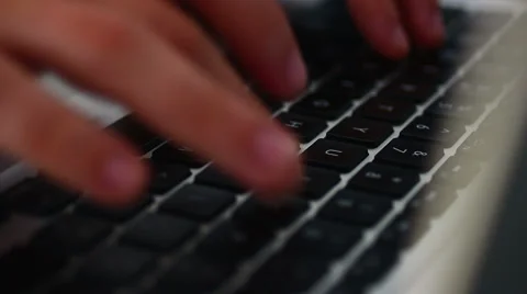 Man's hands typing on a keyboard Stock Footage 53273612