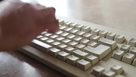 Man's Hands Typing On Keyboard Stock Footage 145947671