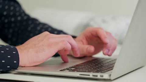 Man's Hands Typing on a Laptop. Stock Footage 83832292