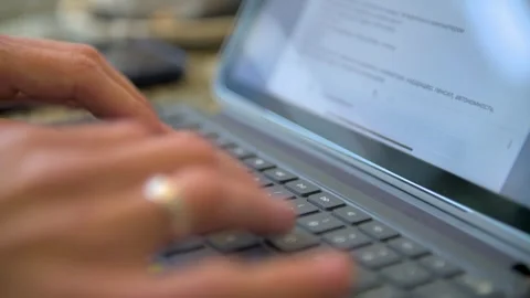 Man's Hands Typing on a Laptop Stock Footage 308636728