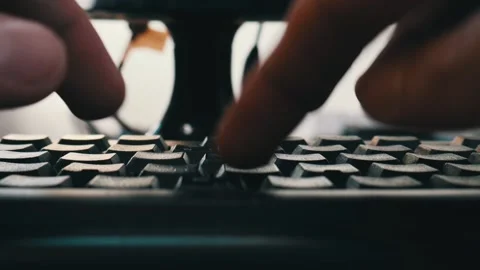 Man's hands typing text on a keyboard. Super closeup Stock Footage 105667803