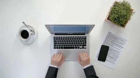 Man's Hands Working on the Laptop Stock Footage 84499062
