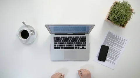 Man's Hands Working on the Laptop Stock Footage 84502108