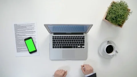Man's Hands Working on the Laptop Stock Footage 84505120