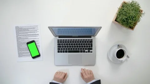Man's Hands Working on the Laptop Stock Footage 84507408