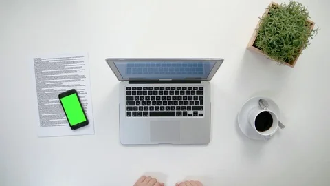 Man's Hands Working on the Laptop Stock Footage 84509784