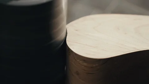 Man’s Hands working with Part of Luxury Furniture, process of making Wooden Stock Footage 124704616