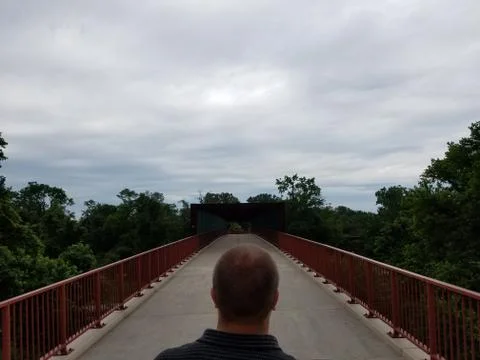 Man's head and trail Stock Photos