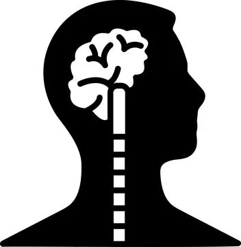 A man's head with a brain stem Stock Illustration
