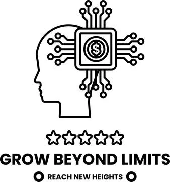 A man's head with a computer chip on it Stock Illustration