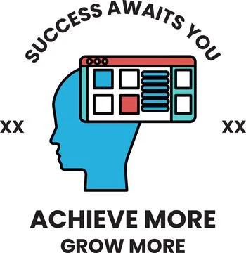 A man's head with a computer screen on it Stock-Illustration