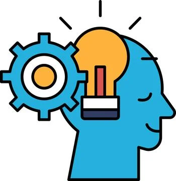 A man's head with a light bulb on it Stock Illustration