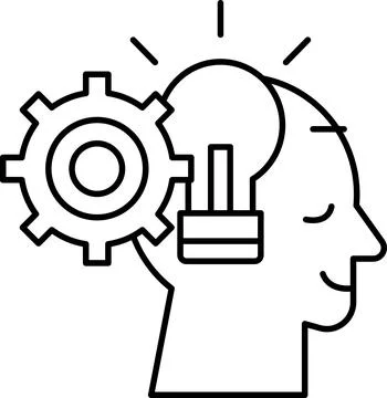 A man's head with a light bulb on it Stock Illustration