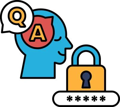A man's head is shown with a lock on it Stock Illustration