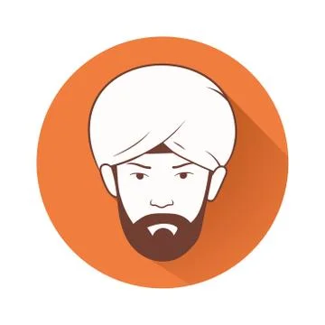 Man's head with turban Stock-Illustration