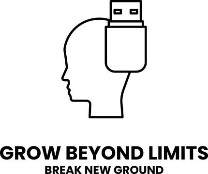 A man's head with a USB drive in his head Stock Illustration