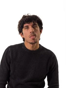 A Man's Hilarious Expression Captured in Studio Stock Photos
