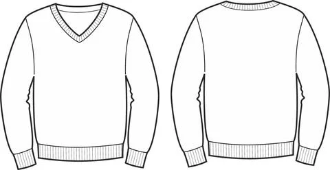 Mans jumper. Front and back. Stock Illustration