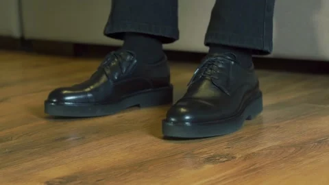 A man's legs before an interview or exam Stock Footage 323431515