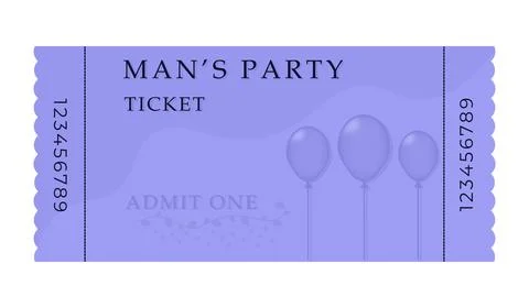 Man's party ticket, template Stock Illustration