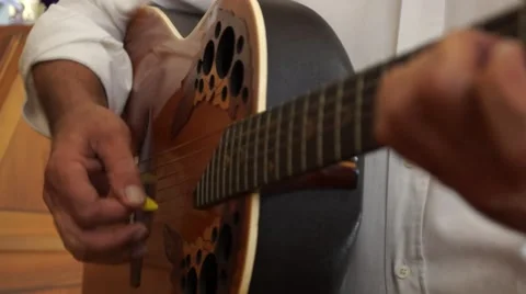 Mans play guitars Stock Footage 61175394