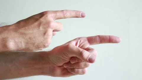 Man's pointing forefingers Stock Footage 75048727