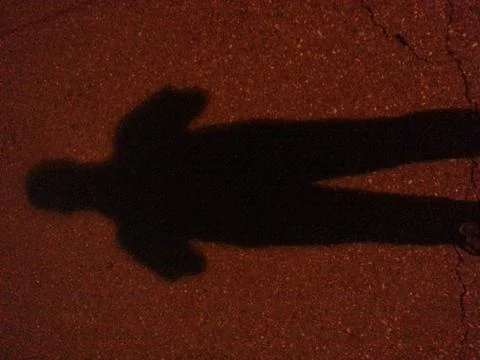 Man's shadow on the colored ground Foto stock