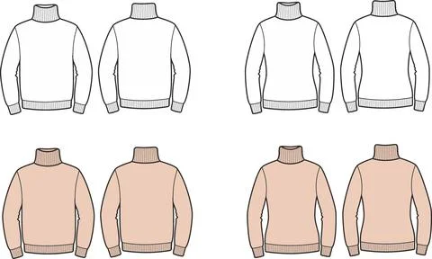 Mans sweater. Front and back. Illustrazione stock