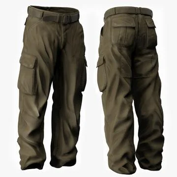 Mans Trousers - Military Style 3D Model