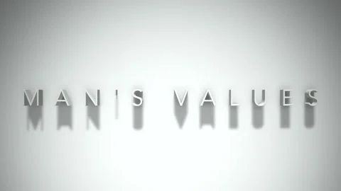 Man's values  3D title animation white text on a white background Stock Footage 299635702