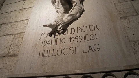 Mansfeld Peter Memorial by night Stock Footage 129371941