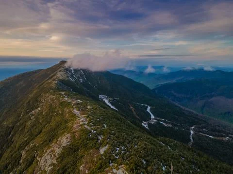 Mansfield mountain sunset with clouds Stock Photos