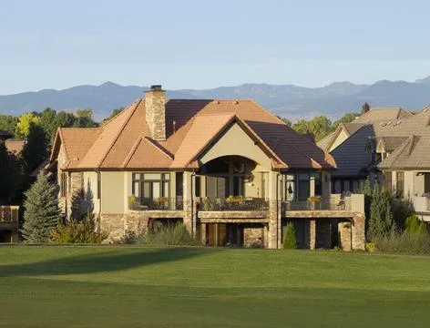 Mansion backs on to Golf Course Foto stock