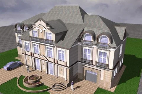 Mansion classic style Stock-Illustration