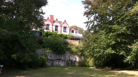Mansion on a Cliff Stock Footage 34084171