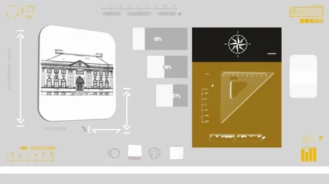 Mansion - Construction plan - yellow 01 Stock Footage 61799567