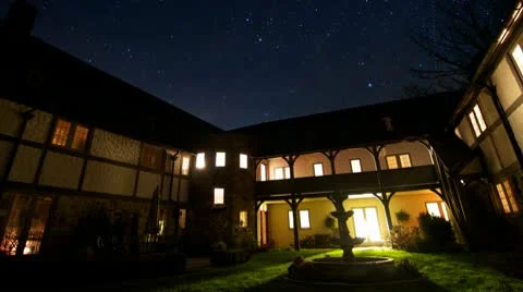 Mansion Courtyard Star Timelapse Stock Footage
