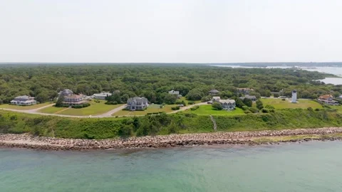 Mansion homes Marthas Vineyard Oak Bluffs, Massachusetts, USA Stock Footage 281049095