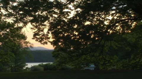 Mansion by river scenic Stock Footage 311920