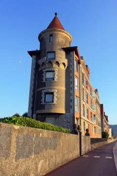 Mansion in the seafront of getxo Stock Photos