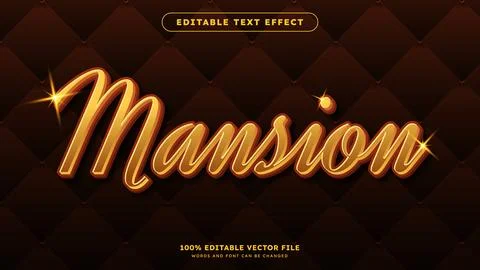 Mansion text effect style Editable Text Effect Style Luxury Gold Stock Illustration